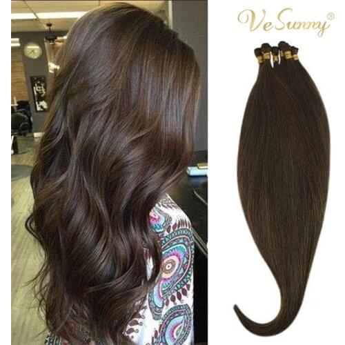 VeSunny Invisible Hand Tied Virgin Human Hair Weft Sew in Remy Hair Skin Weft Straight Remy Hair Bundle 10g/Bundle #4