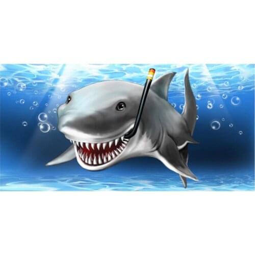 Funny Joke Smiling Shark Beach Bath Towels Novelty Cartoon White Shark Painting Swimming Surf Towel Large Underwater Animal Gift