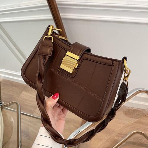 Underarm Crossbody Bag Women Shoulder Bag Female Backpack Handbag Luxury Fashion 2021 PU Leather Simple All-match Stone Pattern