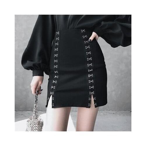 Ruibbit New Arrival Summer Punk splice Skirts for women fashion Rock Gothic Skirt black Sexy skirt Skinny Pencil skirts