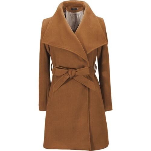 2020 Winter Women Long Wool Blend Trench Coat With Belt Ladies Fashion Windbreaker Clothes Korean Style Windbreaker Jackets 2XL