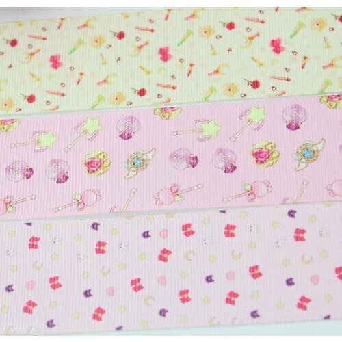 10 yards lovely garden style 25mm thick polyester print fabric webbing gift wrap grosgrain ribbon festival decoration tape