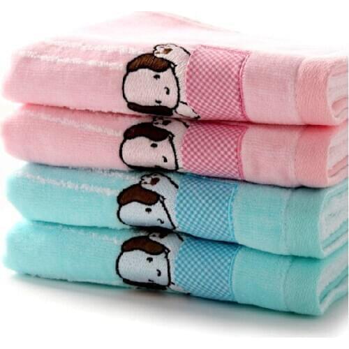 100% cotton towels Cartoon embroidered puppy design Cut pile craft Soft and comfortable Good water imbibition
