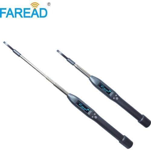 134.2khz ISO11784/5 FDX-B and HDX stick reader RFID long adjustable bluetooth ear tag stick animal scanner IOS and android
