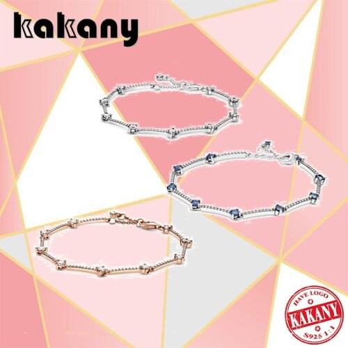 2021 New Fashion 100% S925 Sterling Silver Exquisite And Charming Moon Star Bracelet Original Diy Jewelry Suitable For Women