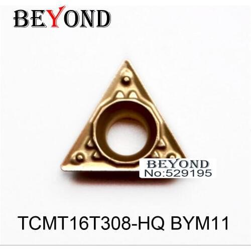 BEYOND 10pcs TCMT16T308-HQ BYM11 TCMT 16T308 Processing Steel Carbide Inserts Lathe Tools for Turning Tool Holder CNC Cutter