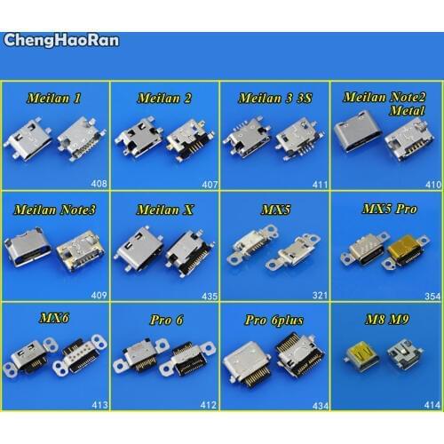 ChengHaoRan Micro USB Jack Connector Charging port socket female For Meilan 1 2 3 3S X Note 2 3 MX5 MX6 Pro Pro6 Plus M8 M9
