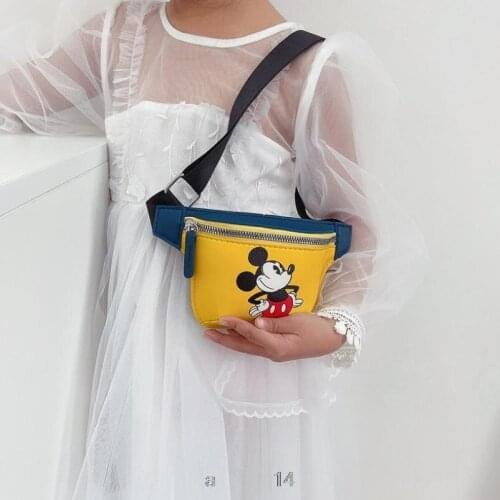 Disney childrens chest bag 2021 new childrens cartoon cute toddlers crossbody bag mini boys waist bag girls mickey mouse bag