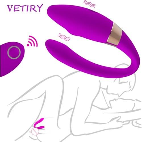 Remote Control Double Vibrators For Couple Wearable U Shape Dildo Vibrator G Spot Clitoris Stimulator Adult Sex Toys for Woman