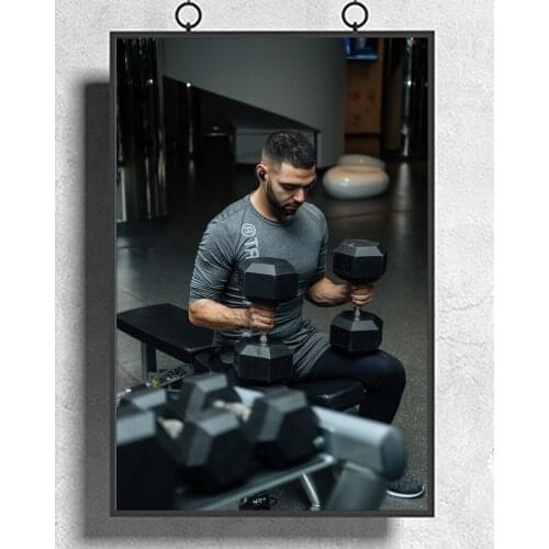 Fitness Bodybuilding Man Strong Muscles Exhibition Healthy Body 28 Wall Sticker Silk Fabric Poster Art Indoor Decor Bright
