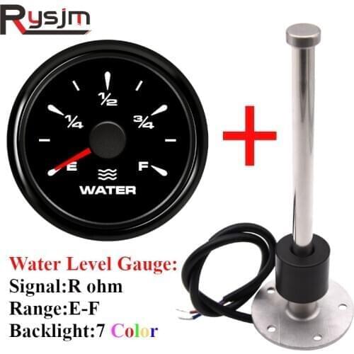 Hot Sale 0-190ohm Water Level Gauge Fuel Level Gauge with Sensor 100/125/150/200/250mm Fuel Sender Unit for boat car truck 9-32V