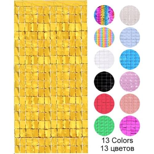 2m Sequin Wall Square Glitter Curtain Backdrops Curtain Photozone Shimmer Wall Backdrop Wedding Birthday Party Decoration