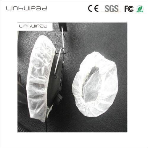 Linhuipad 12-13cm White Non Woven Disposable Sanitary Headphone Cover headsets cushions 100pcs/lot