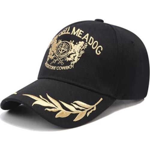 Mens Summer Wheat Spike Embroidered Baseball CAP, Womens Leisure Double Lion Cap Outdoor Sun Visor