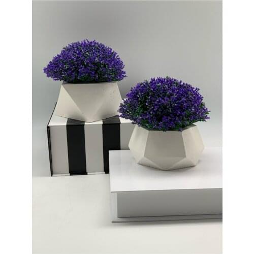 Dia Moore Studio Set of 2 Artificial Plants in Geometric Pot