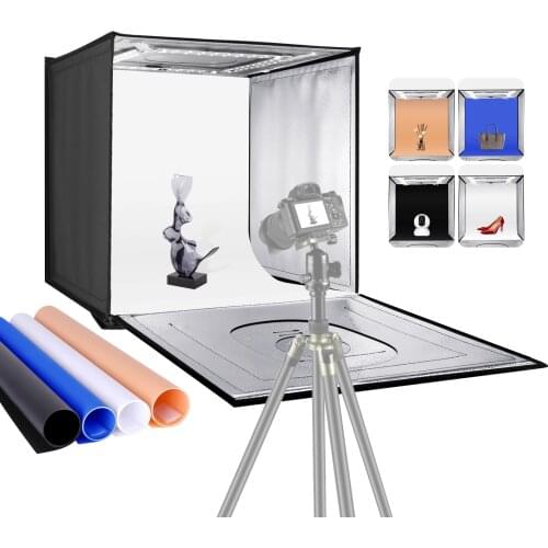 Neewer Photo Studio Light Box 24inches/60cm Shooting Light Tent Adjustable Brightness Foldable Portable Professional Booth Table