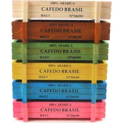 2021 New Vintage Wood Garden Flower Planter Succulent Pot Rectangle Trough Box Plant Bed