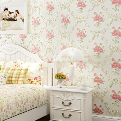 Wallpaper Self-adhesive 3d Pastoral Bedroom Warm Wedding Room Self-adhesive Wallpaper Wall Sticker Damascus Background Wallpaper