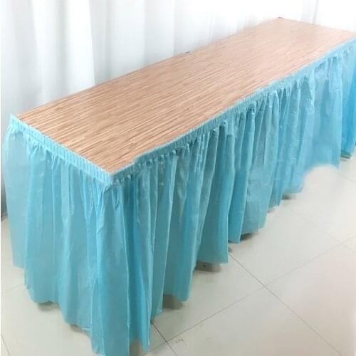 Disposable Table Skirt Plastic Party 70x420cm Table Cover for Birthday Party Wedding Festival Decoration Table Skirt Party
