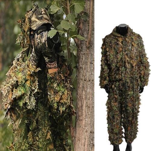 Hunting Clothes 3D Maple Leaf Ghillie Suits Birdwatch Shooting Camouflage Clothing Woodland Camping Field Combat Tactical Suits