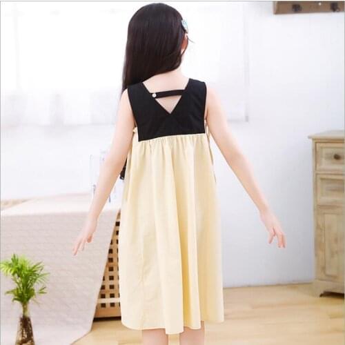 Dresses For Girls 2020 Summer Vestidos Loose Casual Princess Dress Girl Clothes Bow Sleeveless Dresses Teen Girl Clothing