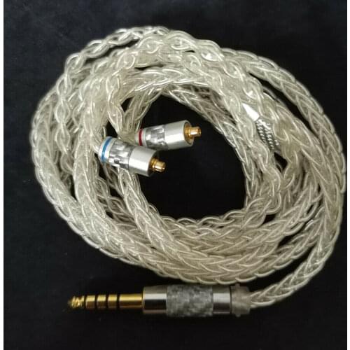 Custom Service 8/16 Cores 6N Pure Silver Cable Headphone Upgraded Wire Connector 3.5mm 2.5mm 4.4mm Plug MMCX 0.78mm Earphone Cor