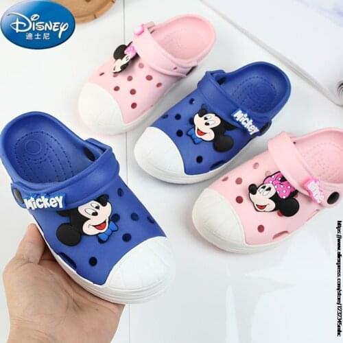 Mickey Mouse Minnie Sandals For Kids Newest Summer Boys Girls Beach Shoes Slippers Soft Non-slip Baby Sandals Home Shoes Disney