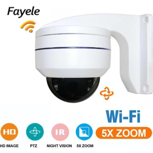 Wireles 1080P IP Camera Speed Dome 2MP WIFI PTZ Camera 5X ZOOM 2.7~13.5mm lens IP66 Vandalproof IR 30M P2P Mobile Camhi SD Slot