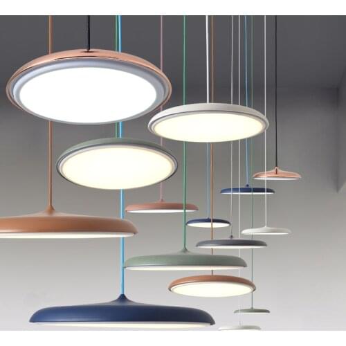 Modern Art Design LED Pendant Light UFO Round Plate Suspension Lamp For Dining Room Living Room Bedroom Table Study Hanging Lamp