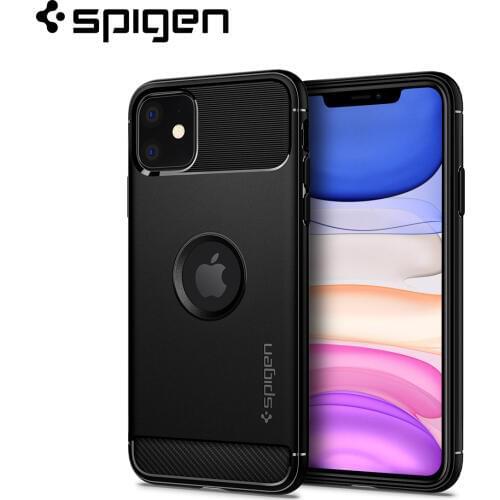 Spigen Rugged Armor Series MIL-STD Drop Resistance Flexible Soft TPU Matte Black Case for iPhone 11