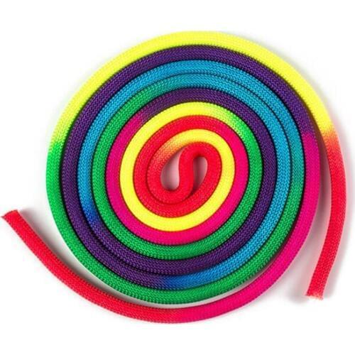 3 m Sport Gym Rainbow Color Rhythmic Gymnastics Rope Solid Competition Arts Training Rope Gymnastics Ropeve