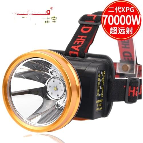 Bright LED headlamp glare rechargeable flashlight long-range fishing light head mounted searchlights hernia miner