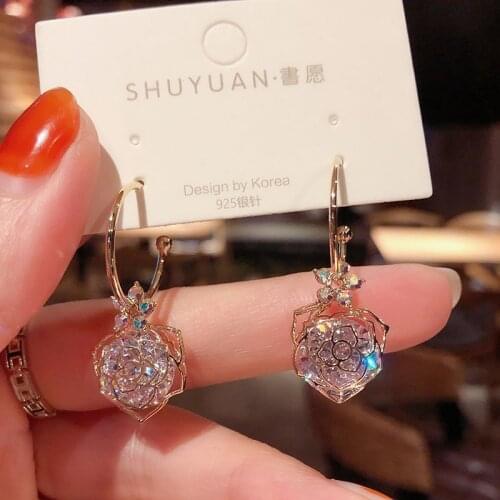 Red Pearl Ball Earrings for Women Korean Style 2021 New Jewlery Elegant Brincos Wholesale White Korean Earrings Wholesale Star