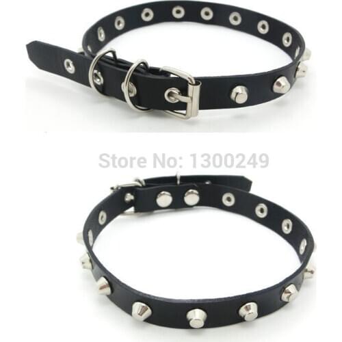 Women Sexy Fashion Harajuku Handmade Leather choker Necklace Safe Heart Stud Collar Punk Choker Rock Goth torque bracelet bangle