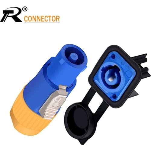 1Set New Waterproof 20A PowerCON Power Panel Mount Adapter True Locking Cable Connector IP65 Aviation flame retardant connector