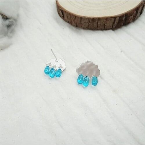 1PC New Style Japanese Korean Elegant Elegant Color Cloud Raindrop Earring Trend Matte Net Red Lady Cocktail Party Jewelry Gifts
