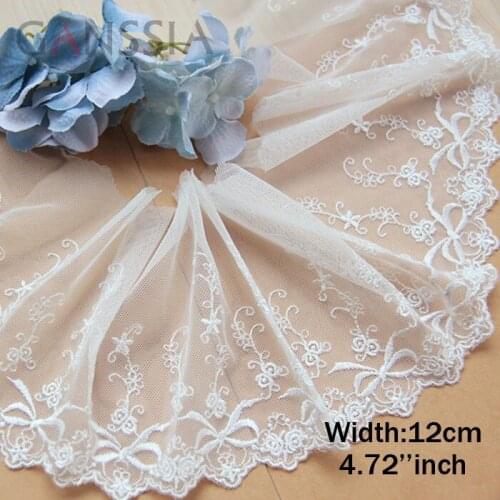 1yard Width:12cm 3 Colors Stylish Floral Bow-knot Design Garment Lace Trims Trimmings DIY Sewing Accessories.(ss-436)