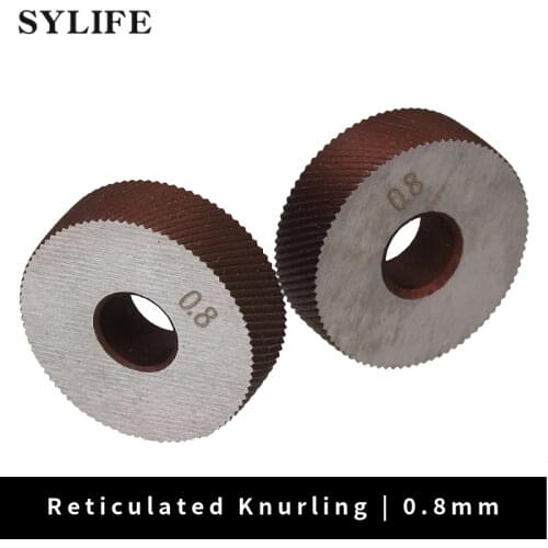 2pcs High Speed Steel Diagonal Coarse 0.8mm Pitch Linear Knurling Wheel