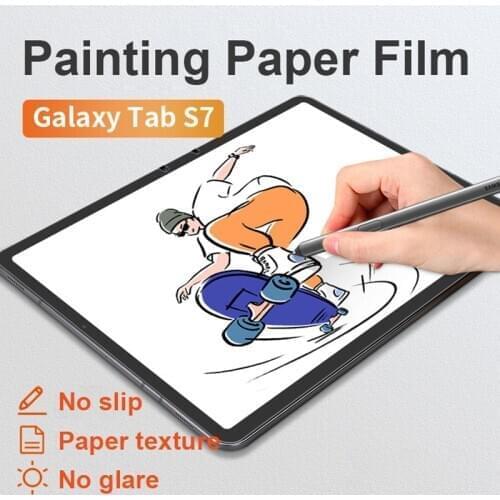 Tablet Screen Protector for Samsung Tab S7 Plus Like Paper Texture Protective Matte PET Resist Film to Wrting Drawing Sketch