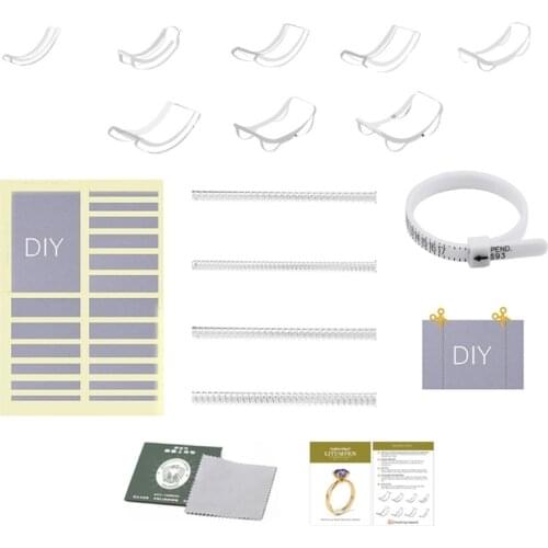 34 Pcs/Set Silicone Invisible Clear Loose Rings Reducer Ring Sizer Guard Tightener Ring Size Adjuster Resizer Resizing 97QE