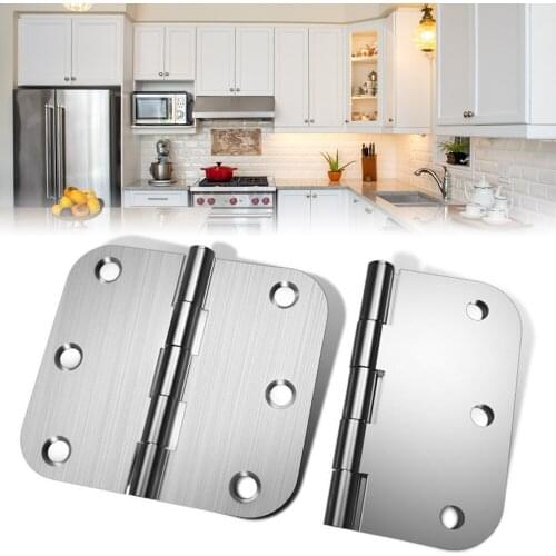 4 Pcs Stainless Steel Door Hinges Hardware Hinges Door Connector Drawer 6 Mounting Holes Furniture Bookcase Window Cabinet Home