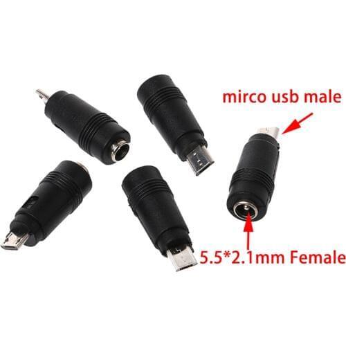 5.5*2.1 Female To Micro USB Male Jack Micro 5Pin DC Power Charger Adapter Converter Connector For Laptop/Tablet