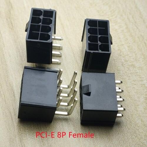 5559 4.2mm Black 8P 8PIN Female Socket Straight/Curved Needle PC Computer ATX Graphics Card GPU PCI-E PCIe Power Connector