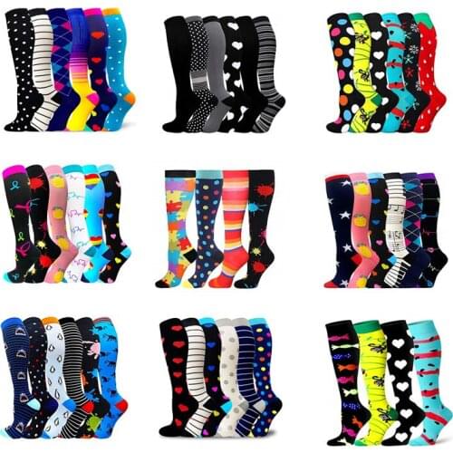 6/12 Pairs Compression Stocking Women Men Anti Fatigue Pain Relief Varicose Veins Edema Diabetes Sports Socks Running Cycling
