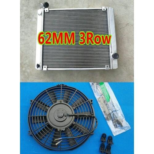 Aluminium radiator+Fan for Triumph Stag 3.0 V8 MK2 MT 1972-1977 1976 1975 1974 1973 62MM 3 ROW new performance