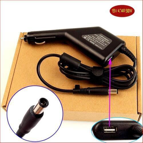 Laptop DC Power Car Adapter Charger 19V 4.74A 90W + USB Port for HP EliteBook 2530p 2730p 6930p 8730w 8530p 8530w