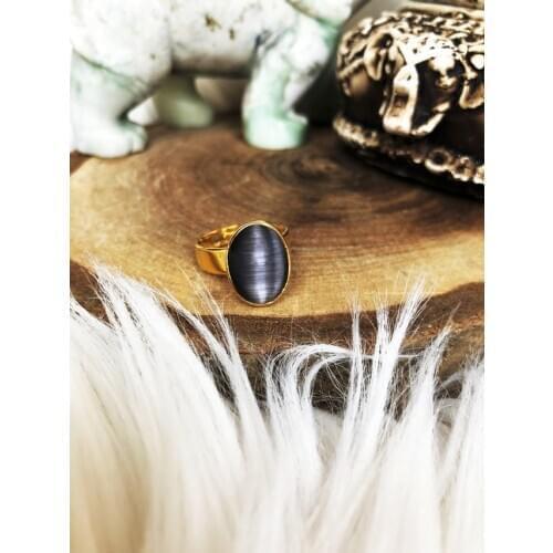 Dr Stone Natural Stone Women 'S Cat 'S Eye Stone Ring DSN38 372884623