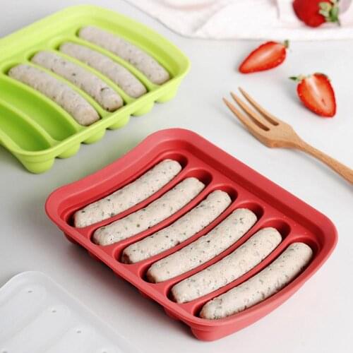 Brand New 6 in 1 Sausage Making Mold DIY Silicone Handmade Sausage Burger Hot Dog Manufacturer Reusable Mold Kitchen Accessories