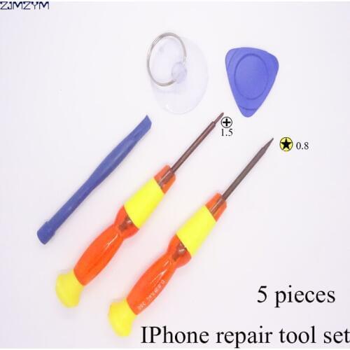 Hot sale 5 in 1 Mobile Phone Repairing Tool Kit Spudger Pry Opening Tool LCD Repair Tools with 1.5MM\0.8MM star screwdrivers