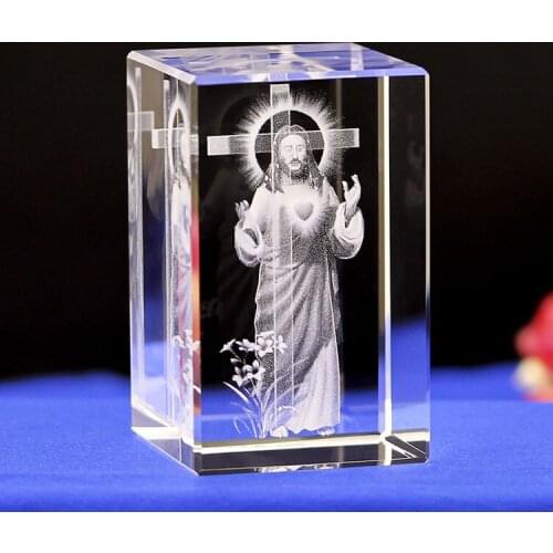 Crystal Jesus Interior Carving Christian Gifts Holy Family Office Creative Ornament Crystal Art Catholicism Artwork Customized